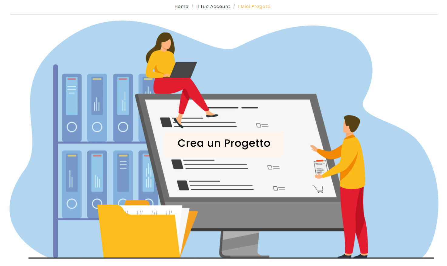 creare un progetto attraverso la pagina "I miei Progetti"